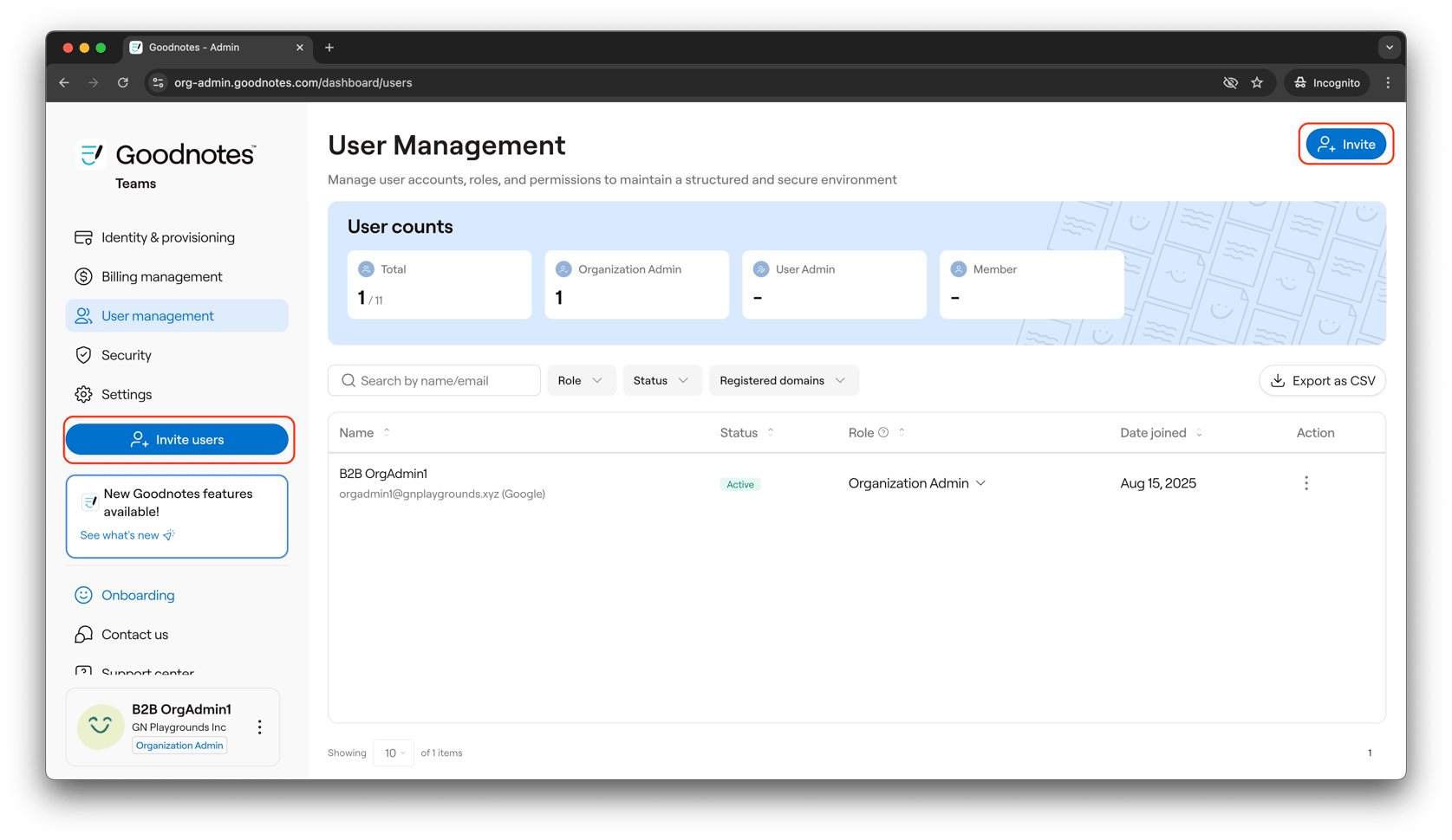 Adding Users to your Organization
